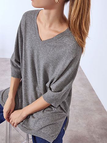 Πουλόβερ μακρύ με V λαιμόκοψη WT7568.4218+2 φωτογραφία