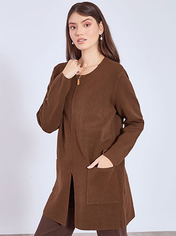 Ζακέτα μακριά με άνοιγμα μπροστά WT7568.5067+3