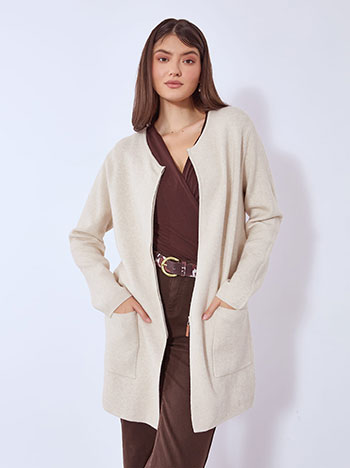 Ζακέτα μακριά με άνοιγμα μπροστά WT7568.5067+4