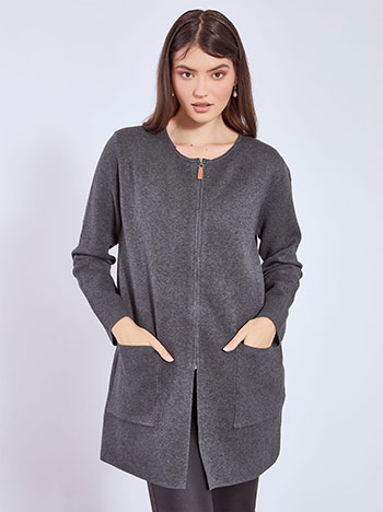 Ζακέτα μακριά με άνοιγμα μπροστά WT7568.5067+2