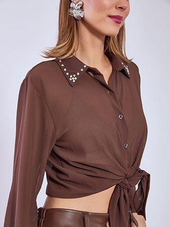 Πουκάμισο ημιδιάφανο με strass WT7569.3320+3 φωτογραφία