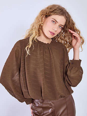 Μπλούζα με βολάν στη λαιμόκοψη WT7569.4127+2