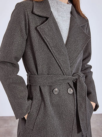Παλτό μακρύ με αποσπώμενη ζώνη WT7569.7107+3 φωτογραφία