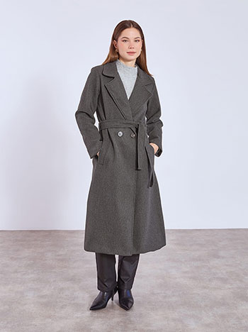 Παλτό μακρύ με αποσπώμενη ζώνη WT7569.7107+3 φωτογραφία