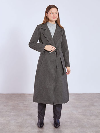 Παλτό μακρύ με αποσπώμενη ζώνη WT7569.7107+3