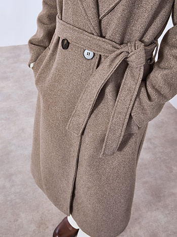 Παλτό μακρύ με αποσπώμενη ζώνη WT7569.7107+2 φωτογραφία