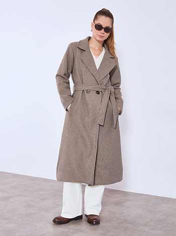 Παλτό μακρύ με αποσπώμενη ζώνη WT7569.7107+2