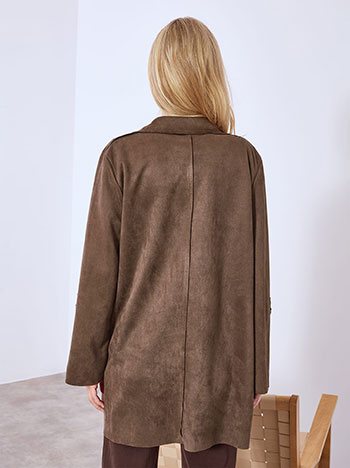 Παλτό μακρύ με σουέντ όψη WT7569.7210+2 φωτογραφία