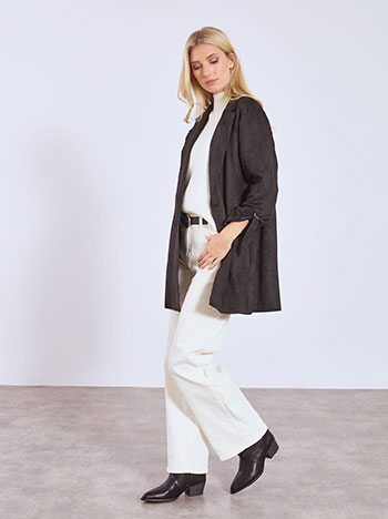 Παλτό μακρύ με σουέντ όψη WT7569.7210+1 φωτογραφία