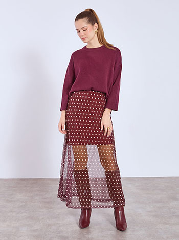 Φούστα πουά με διαφάνεια WT7570.2980+3