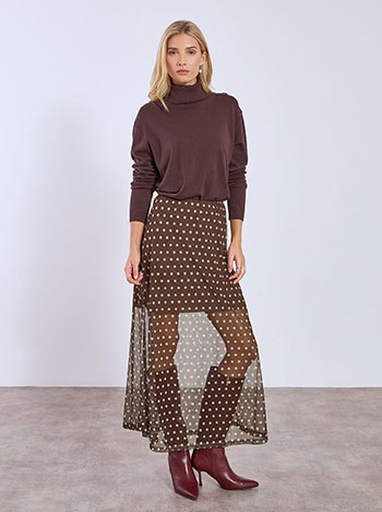 Φούστα πουά με διαφάνεια WT7570.2980+2