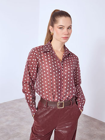 Πουκάμισο πουά ημιδιάφανο WT7570.3214+2