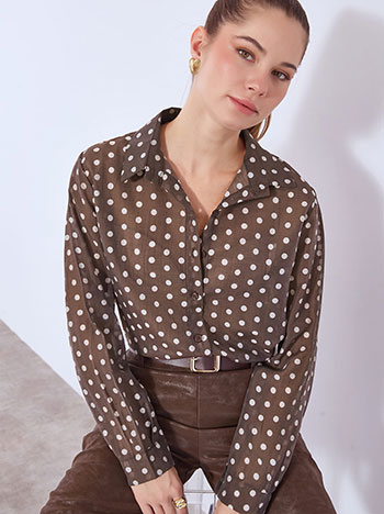 Πουκάμισο πουά ημιδιάφανο WT7570.3214+1