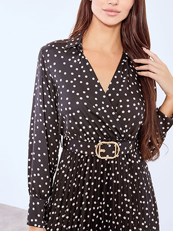 Φόρεμα πουά με πλισέ κάτω μέρος WT7570.8232+1 φωτογραφία