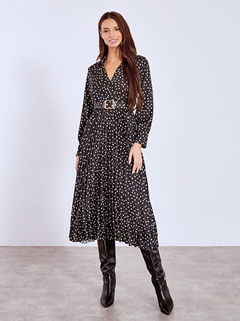 Celestino Φόρεμα πουά με πλισέ κάτω μέρος WT7570.8232+1