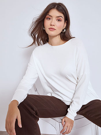 Πουλόβερ με αφινίριστη λαιμόκοψη WT7572.4096+6