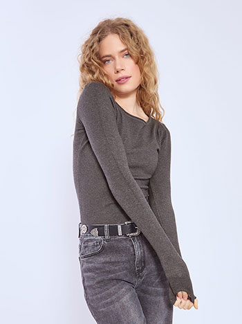 Πουλόβερ με γυριστή λαιμόκοψη WT7572.4112+2