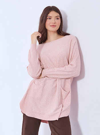 Πουλόβερ μακρύ με τσέπες WT7572.4297+4