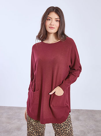 Πουλόβερ μακρύ με τσέπες WT7572.4297+3