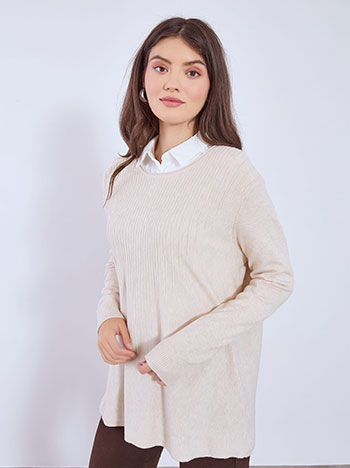 Πουλόβερ με ανάγλυφες λεπτομέρειες WT7572.4308+5