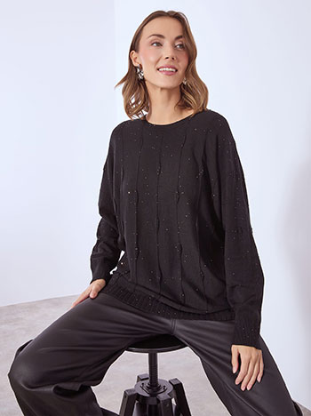 Πουλόβερ ανάγλυφο με παγιέτες WT7572.4371+1