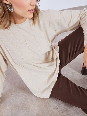 Πουλόβερ ανάγλυφο με παγιέτες WT7572.4371+5