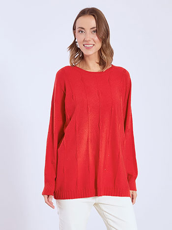 Πουλόβερ ανάγλυφο με παγιέτες WT7572.4371+4