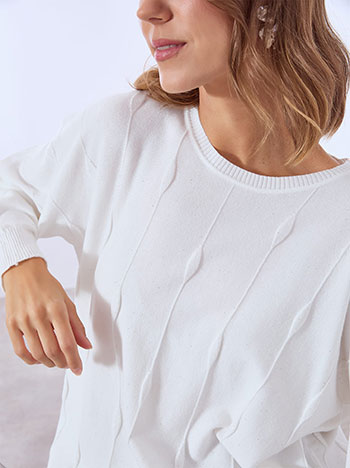 Πουλόβερ ανάγλυφο με παγιέτες WT7572.4371+7