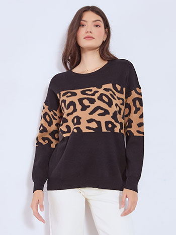 Πουλόβερ με λεοπάρ σχέδιο WT7572.4606+1