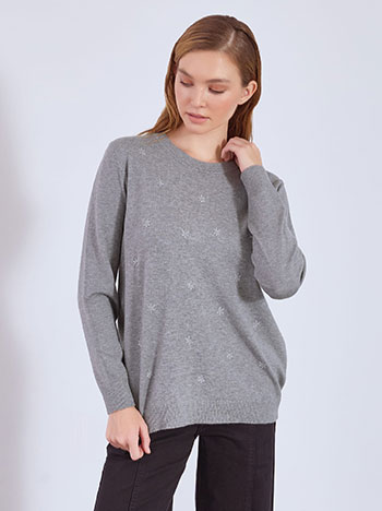 Celestino Πουλόβερ με μεταλλιζέ λουλούδια WT7572.4607+2