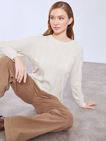 Πουλόβερ με ανάγλυφους ρόμβους WT7572.4619+5