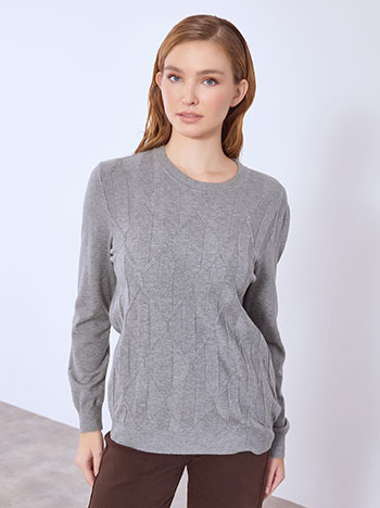 Πουλόβερ με ανάγλυφους ρόμβους WT7572.4619+3