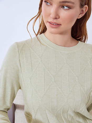 Πουλόβερ με ανάγλυφους ρόμβους WT7572.4619+7