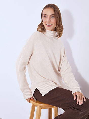 Πουλόβερ ασύμμετρο πλεκτό WT7572.4809+5