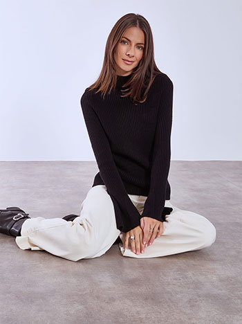 Πουλόβερ ριπ με μανίκι καμπάνα WT7583.4016+1