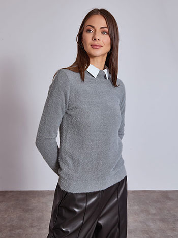 Πουλόβερ μεταλλιζέ με απαλή υφή WT7583.4096+3