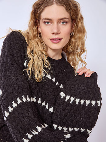 Πουλόβερ πλεκτό με ρίγες WT7583.4562+1