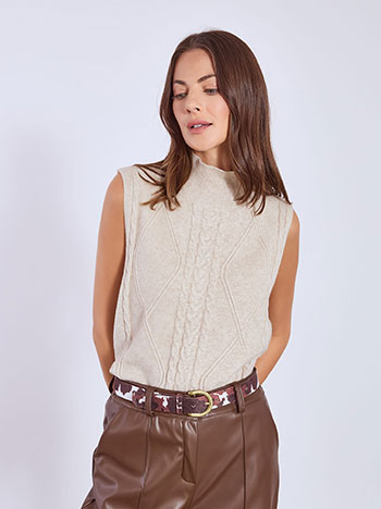 Πουλόβερ αμάνικο με πίσω κουμπιά WT7583.4692+5