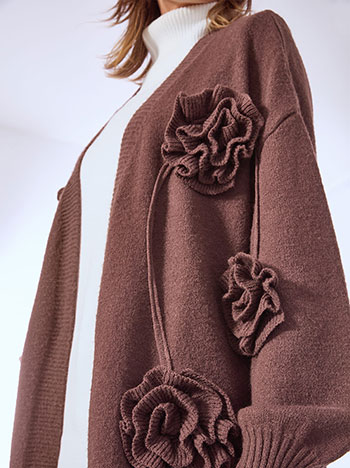 Ζακέτα πλεκτή με λουλούδια WT7583.5866+3