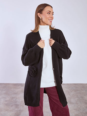 Ζακέτα πλεκτή με λουλούδια WT7583.5866+1