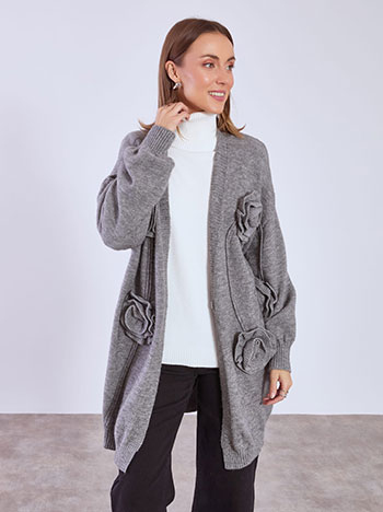 Ζακέτα πλεκτή με λουλούδια WT7583.5866+2