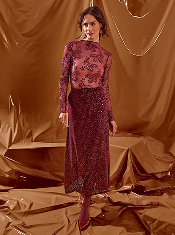 Φούστα μίντι με παγιέτες WT7584.2830+3