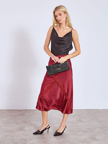 Φούστα μίντι σατέν με δαντέλα WT7584.2890+4 φωτογραφία