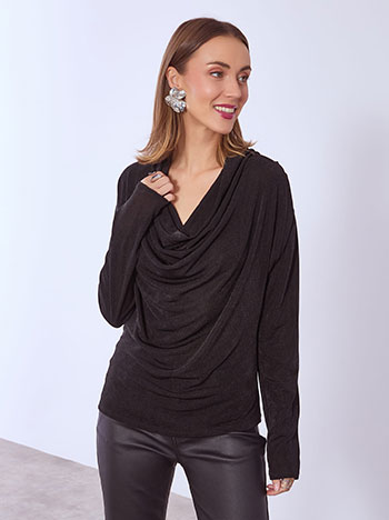 Μπλούζα με ντραπέ λαιμόκοψη WT7584.4230+1