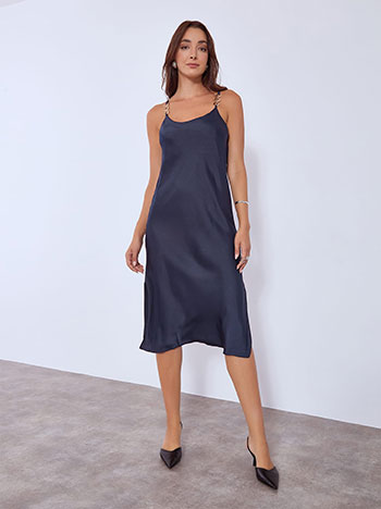 Φόρεμα μίντι με μεταλλικές λεπτομέρειες WT7584.8796+4