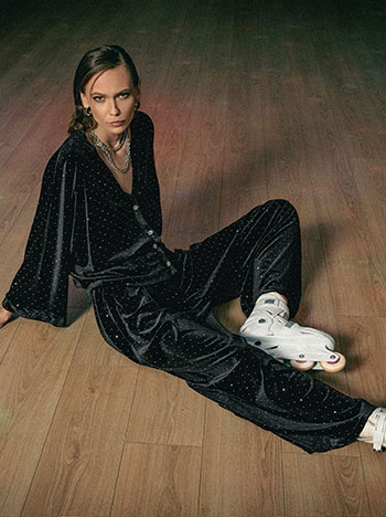 Σετ βελούδινο με ζακέτα και παντελόνα WT7585.0137+1 φωτογραφία