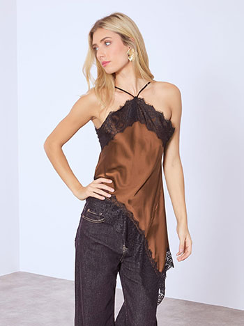 Τοπ lingerie σατέν με δαντέλα WT7585.4202+3