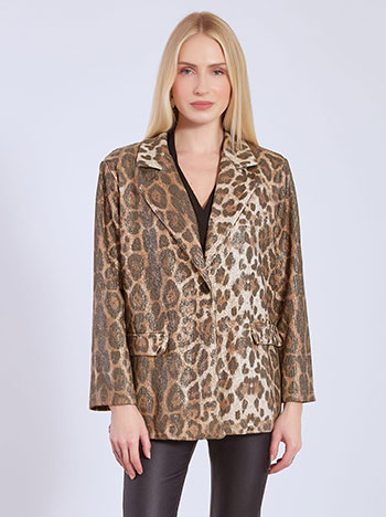 Σακάκι λεοπάρ με παγιέτες WT7585.5667+2