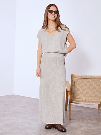 Φούστα μάξι πλεκτή ριπ WT7587.2928+3