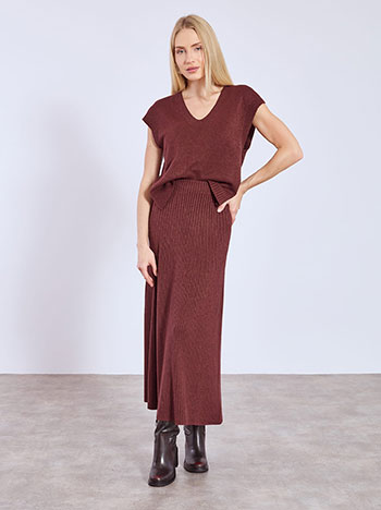 Φούστα μάξι πλεκτή ριπ WT7587.2928+4